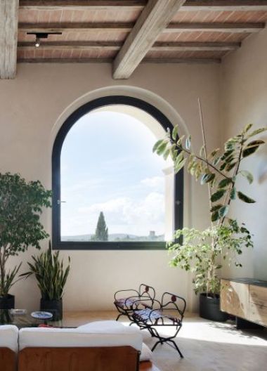 Ventana redonda medio punto