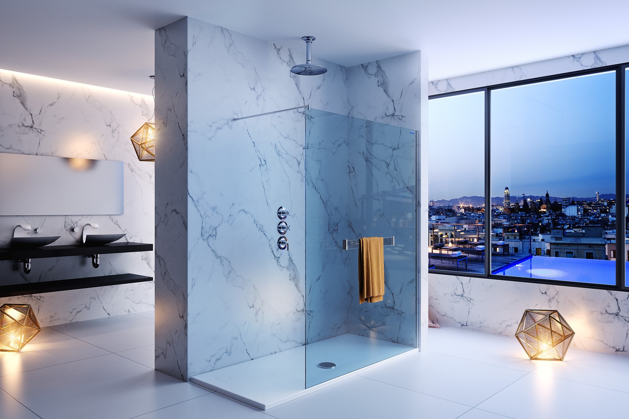 Separador fijo para ducha