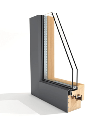 Ventanas de madera con aluminio